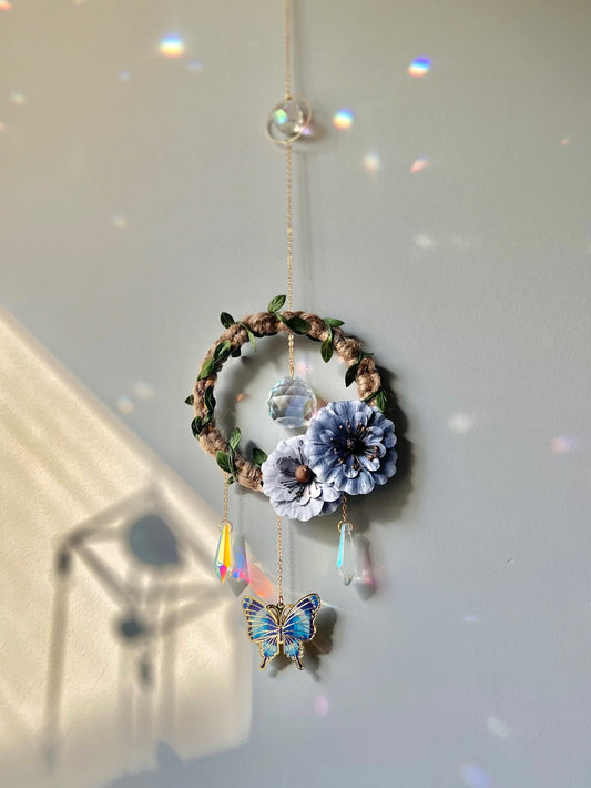 Suncatcher - Blue Floral Butterfly