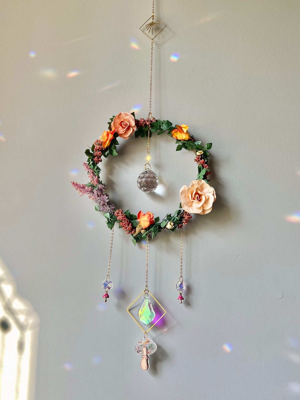 Suncatcher - Floral Mushroom